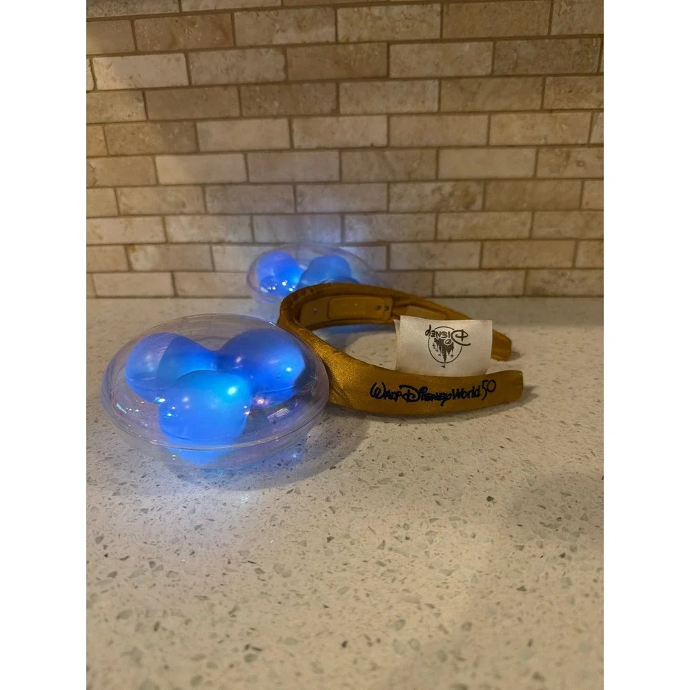 Disney 2022 50th Anniversary Mickey Mouse Blue Balloon Light-Up Ear Headband